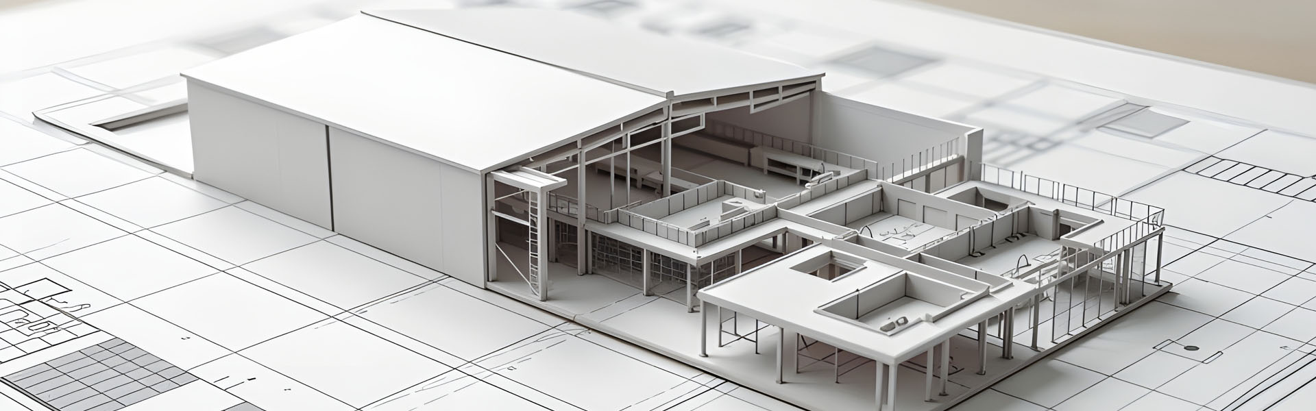 BIM-модель промышленного здания на рабочем чертеже